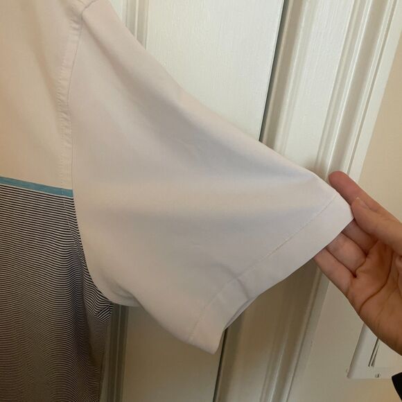 Peter Millar Golf Polo Large Striped Breathable Outdoors Lightweight Breathable - Picture 7 of 11